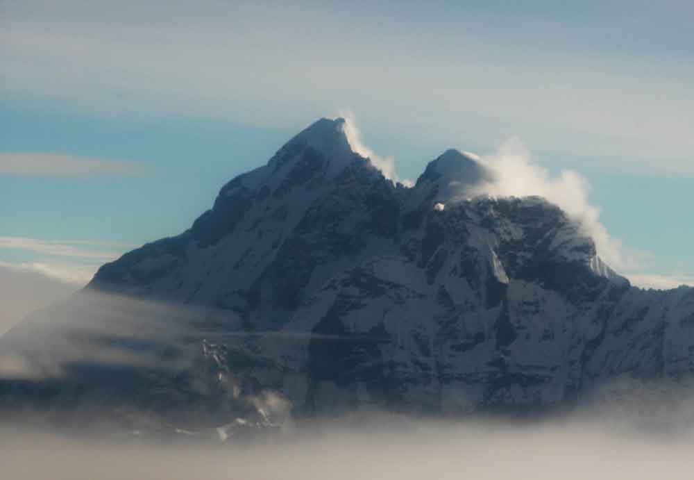 127 - Nepal - cordillera del Himalaya, panoramica aerea del Everest, 8848 m